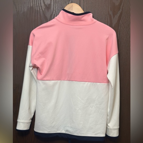 Talbots Pink and White Quarter-Zip Sweatshirt - Picture 3 of 4